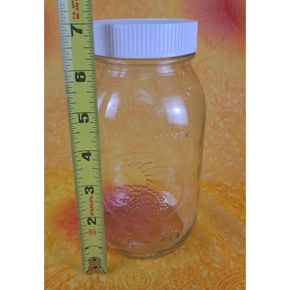 GOLDEN HARVEST MASON JAR 7" With Screw On White Lid Bottom# 43204 67 - Picture 8 of 8
